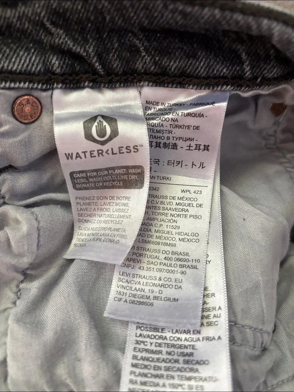 Levi's Premium‎ Ribcage Straight Ankle Women’s Washed Black Straight Jeans Sz 30